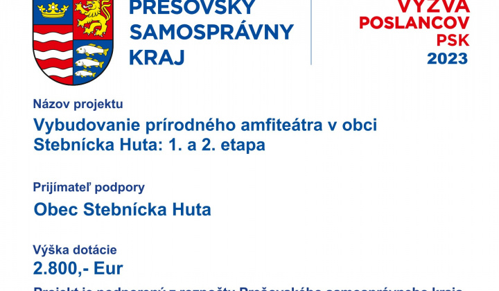 Fotka - Vybudovanie prírodného amfiteátra v obci Stebnícka Huta: 1. a 2. etapa