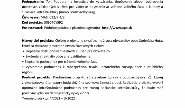 Fotka - Stavebné úpravy budovy bývalej ZŠ na Spoločenský dom